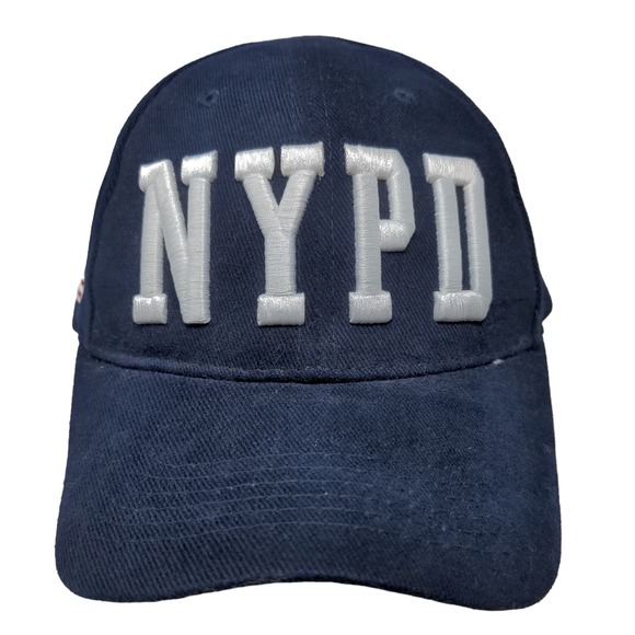 Colosseum Men's Strapback Hat Blue Embroidered NYPD Logo Patriotic - Picture 1 of 7
